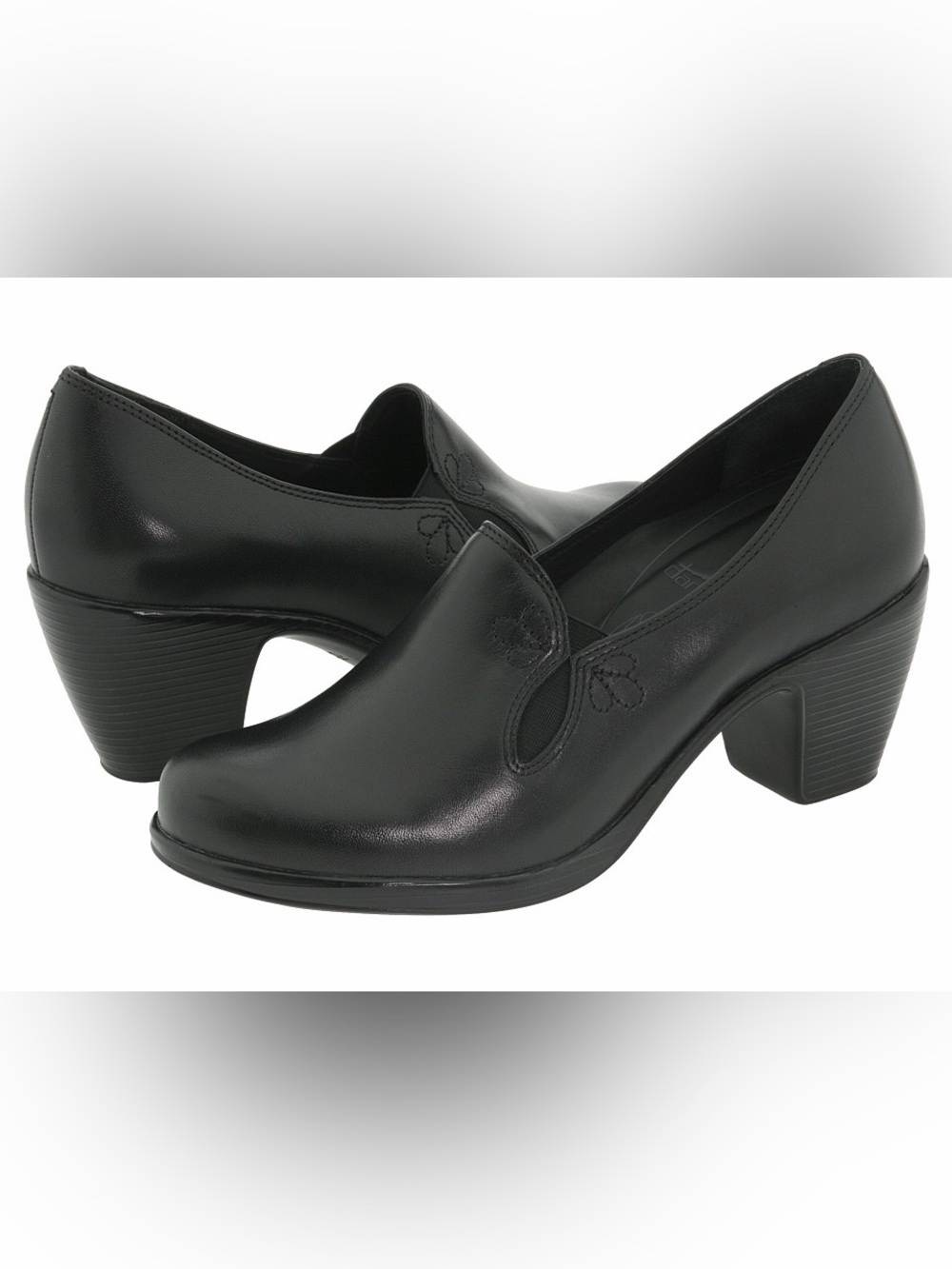 Dansko Beth Leather Slip On Clog Pumps in Black size EU 39 (US 8.5-9)